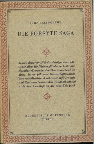 Galsworthy, Die Forsyte Saga.